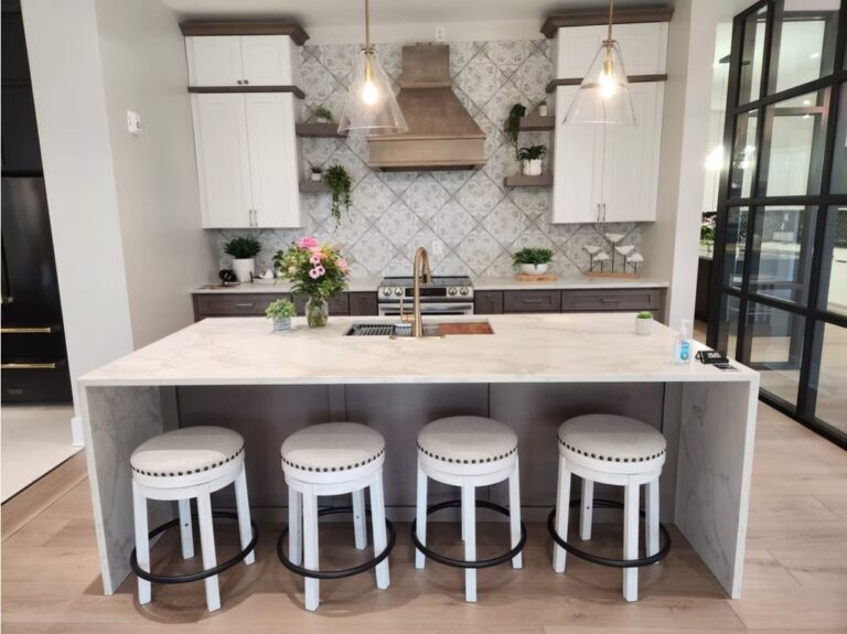 Modern white kitchen remodel by Keegan Construction in Central Florida